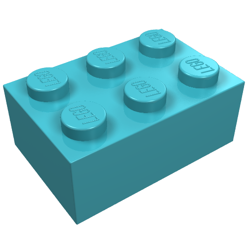 Lego Brick 2 x 3 / Medium Azure