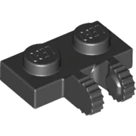 Hinge Plate 1 x 2 Locking with 2 Fingers on Side, 9 Teeth / Black