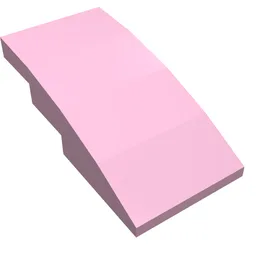 Brick Curved 4 x 2 No Studs / Bright Pink
