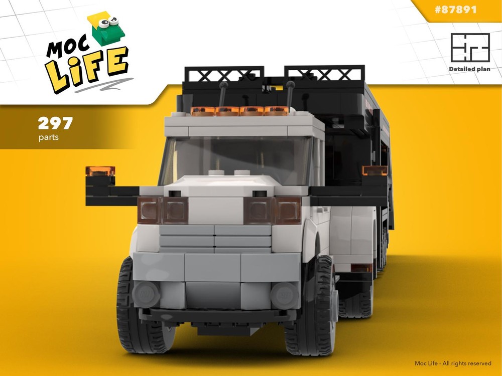 Lego Ram 3500 quad cab dually with 5 cars hauler trailer