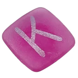 Clikits Icon, Square 2 x 2 Small with Pin and Silver 'K' Print / Trans-Dark Pink