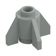 Brick Round 1 x 1 with Fins, Open Stud / Light Gray
