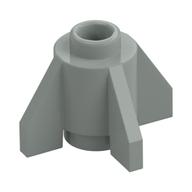 Lego Brick Round 1 x 1 with Fins, Open Stud / Light Gray