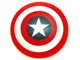 Lego Minifigure, Shield Circular / Round Convex Face with White Ring, Star in Dark Blue Circle Pattern (Captain America)