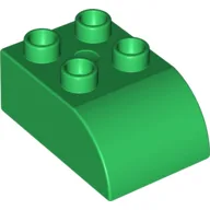 Duplo Brick 2 x 3 with Curved Top / Green