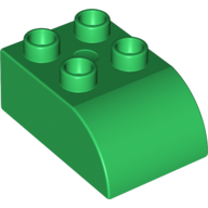 Lego Duplo Brick 2 x 3 with Curved Top / Green
