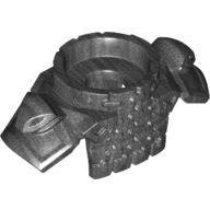 Lego Minifig Neckwear Armour Breastplate with Round Collar, Chain Mail, Shoulder Pads with Snake Heads and 1 Stud on Back / Pearl Titanium