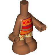 Lego Microdoll Body Pants with Red/Orange Top, Tan Pants print / Sienna Brown