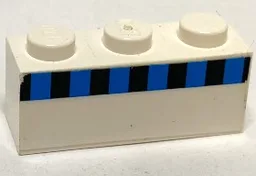 Brick 1 x 3 with Ferry Squares Light Blue and Black in 1 Line Pattern (Sticker) - Set 1554