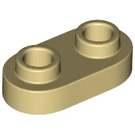 Plate Special 1 x 2 Rounded with 2 Open Studs / Tan