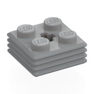 Lego Plate Special 2 x 2 x 2/3 with Axle Hole and Grill on Sides (Haybale) / Light Bluish Gray