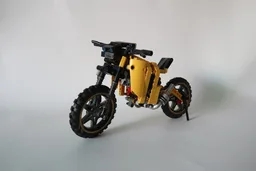 Lego dirt motorcycle with 2 speed gearbox