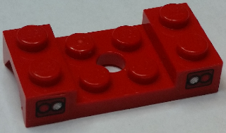 Lego Vehicle, Mudguard 2 x 4 with Arch Studded with Hole and Taillights Pattern (Stickers) - Set 8195