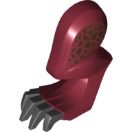 Lego Creature Body Part, Dragon Leg, Left with Black Claws and Dark Brown Scales Print / Dark Red