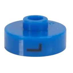 Pen Bead, Round Short, Flat Edge with 'L', '2', 'N' Print / Blue