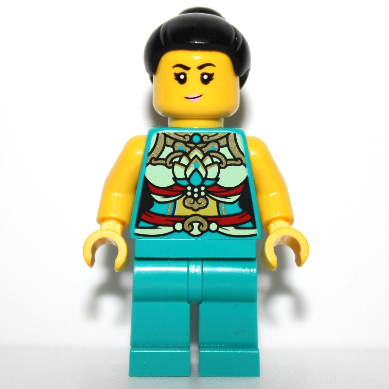 Lego Dark Turquoise Torso, Chinese Decorations, Dark Turquoise Legs, Black Hair Bun