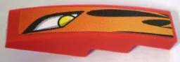 Slope, Curved 4 x 1 with Headlight and Flames Pattern, Model Right (Sticker) - Set 8898