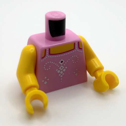 Lego Torso Vest, Silver Decorations print (Ballerina), Yellow Arms and Hands / Bright Pink