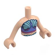 Lego Minidoll Torso Girl with Light Nougat Arms and Hands with Blue Violet Top, Metal Blue Sea Shells print / Light Nougat