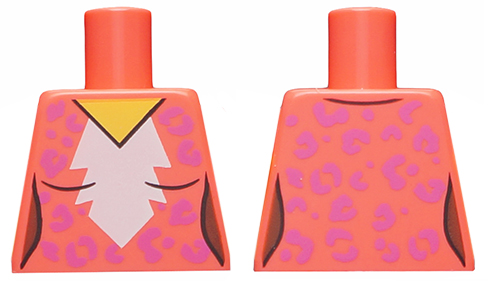 Lego Torso Female White Blaze, Medium Lavender Rosettes Pattern