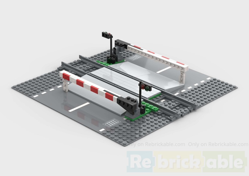Lego Railway crossing (one track)