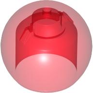 Lego Helmet Round Sphere with Small Hole / Trans-Red