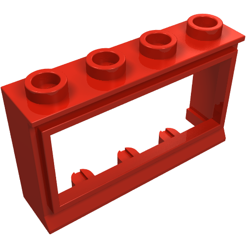 Lego Window 1 x 4 x 2 Classic with Short Sill, No Glass