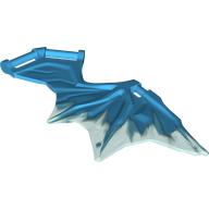 Lego Creature Body Part, Wing 11 x 6 with 3 Bars, Blue Marble pattern / Trans-Light Blue