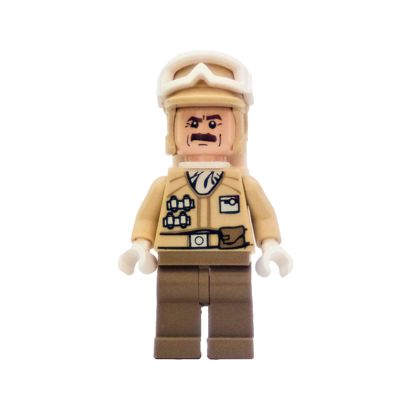 Lego Rebel Trooper in Hoth Uniform, Tan Hat, Moustache