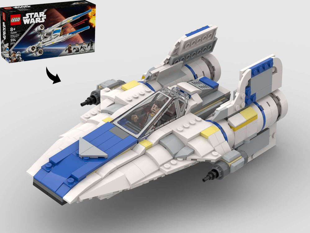 Lego Rebels Phoenix Squadron A-Wing Starfighter – Alternate Build of 75399 Rebel U Wing