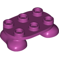 Lego Feet, 2 x 3 x 2/3 with 6 Studs on Top / Magenta