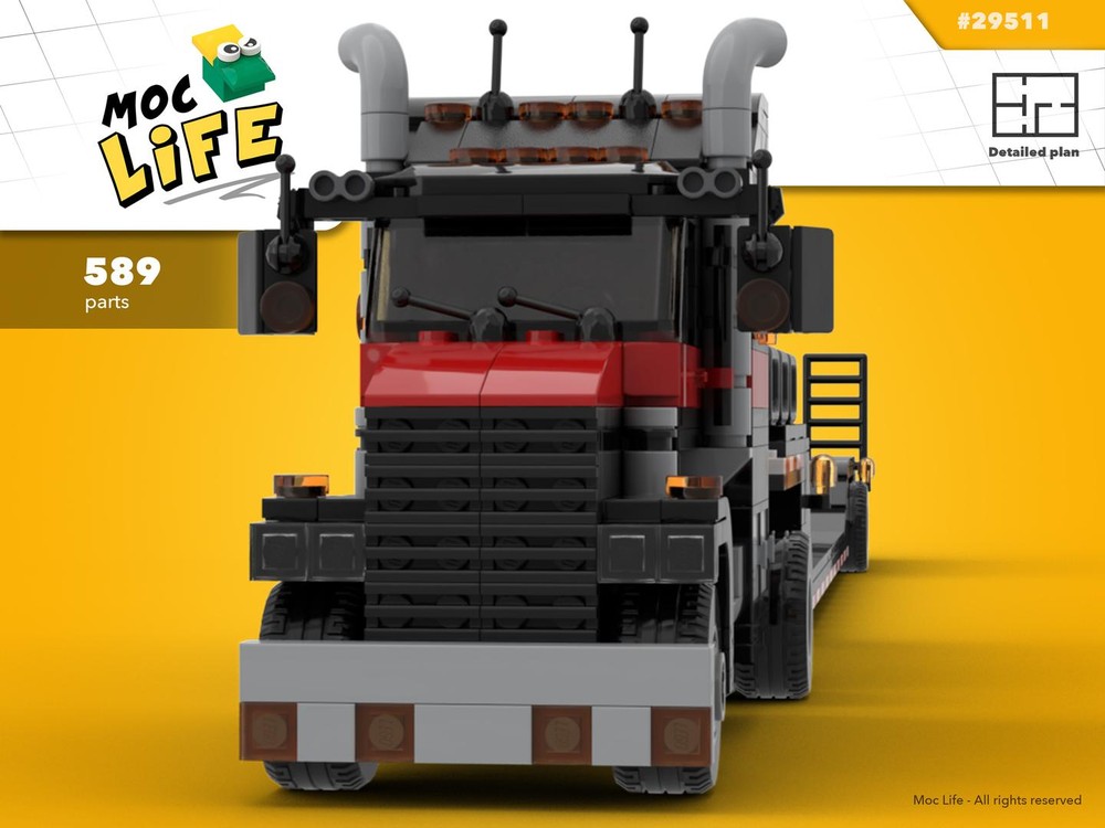 Lego Semi truck transport trailer