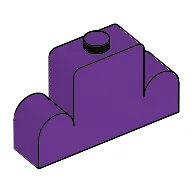 Brick Curved 1 x 4 x 2 Centre Stud Top / Purple