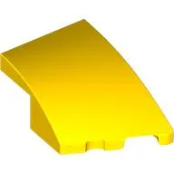 Brick Wedged, Curved 3 x 2 with Stud Notch Right / Yellow
