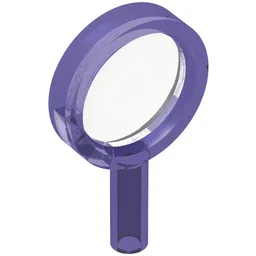 Equipment Magnifying Glass with Thin Frame, Hollow Handle, Trans-Clear Lens Pattern / Trans-Purple