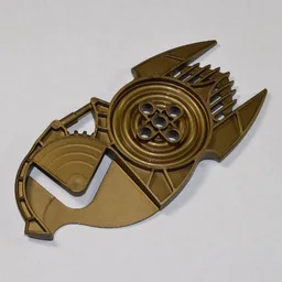 Large Figure Shield, Rhotuka / Flat Dark Gold