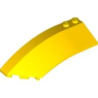 Brick Wedged, Curved 8 x 3 x 2 Open Left / Yellow