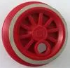 Train Wheel Middle for 12V Motor with Light Gray Train Rim (bb0012v2 / trainrim) / Red