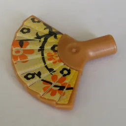 Equipment Hand Fan with Floral Pattern Print / Medium Nougat