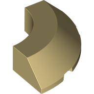 Lego Brick Round Corner 4 x 4 x 1 with Bottom Cut Outs, No Studs, Flat Top / Tan