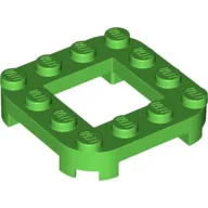 Plate Round Corners 4 x 4 x 2/3 Circle with 2 x 2 Opening / Bright Green