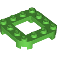 Lego Plate Round Corners 4 x 4 x 2/3 Circle with 2 x 2 Opening / Bright Green
