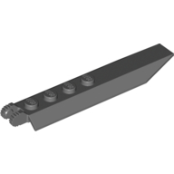 Lego Hinge Plate 1 x 8 Locking with Angled Side Extensions, Rounded Plate Underside, 9 Teeth / Dark Bluish Gray