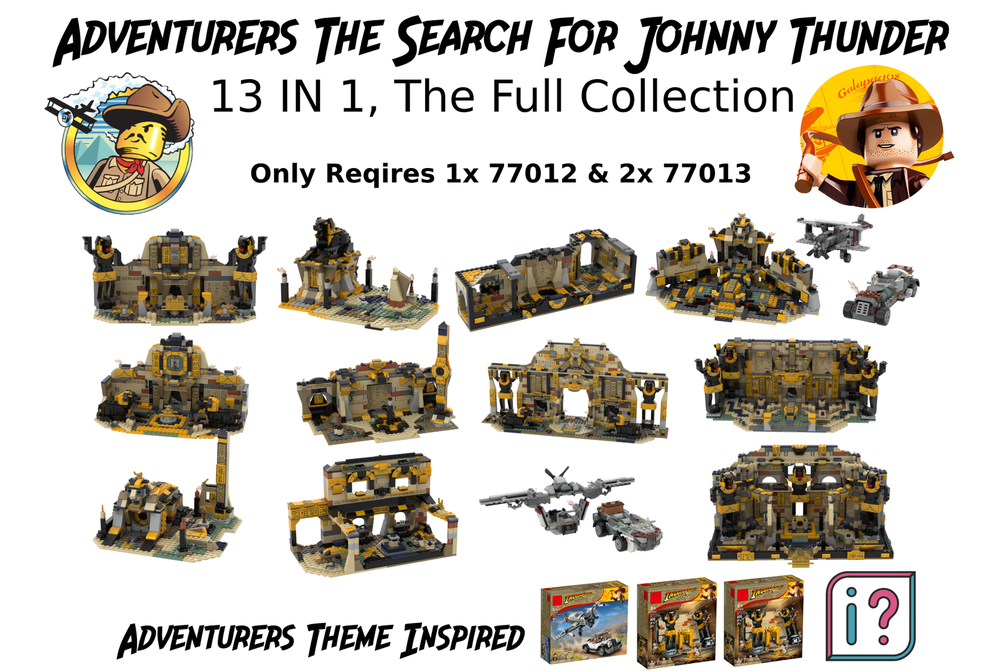 Lego Adventurers The Search For Johnny Thunder 13 IN 1, The Full Collection