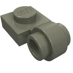 Plate Special 1 x 1 with Clip Light, Bar Hole [Thick Ring] / Dark Gray