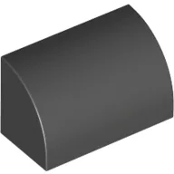 Brick Curved 1 x 2 x 1 No Studs / Black