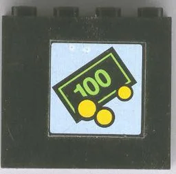 Panel 1 x 4 x 3 - Solid Studs with Small Bill & Coins Pattern (Sticker) - Set 1490