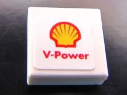Tile 1 x 1 with Shell Logo and 'V-Power' Pattern (Sticker) - Set 30190