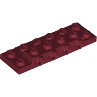 Lego Plate Special 2 x 6 x 2/3 with 4 Studs on Side, 1 Support Wall on Bottom / Dark Red