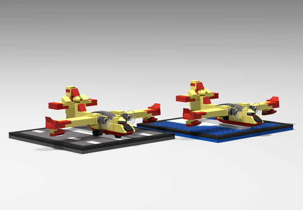 Lego MINI MOC SUPER SCOOPER CANADAIR CL-415 ( 2 Versions Terre/Mer)